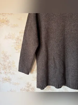 Vintage 90s Eddie Bauer Gray Merino Wool Turtleneck Sweater M thumbnail 3