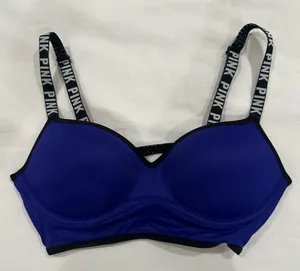 Vintage Victoria's Secret PINK Strappy Blue Push-up Bra thumbnail 1