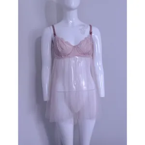 Victoria's Secret Women Bra Light Pink Floral Babydoll Underwired Tulle Size L thumbnail 2