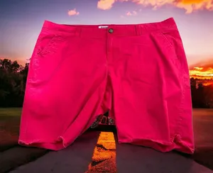 5/$65 Old Navy Womens Shorts‎ Sz 18 Ruby Pink Longer Length Cut Off thumbnail 1