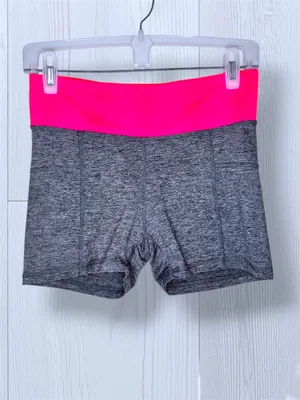 PRESTIGE Active Go-Dry Compression Shorts Heather Gray Pink Waistband Medium thumbnail 3