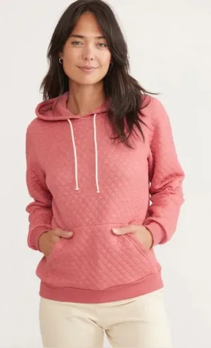 Marine Layer Corbet Quilted Hoodie in Pink Heather S thumbnail 1