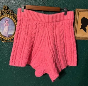 Daily Drills High Rise Pink Knit Shorts Sz Medium/Large thumbnail 1