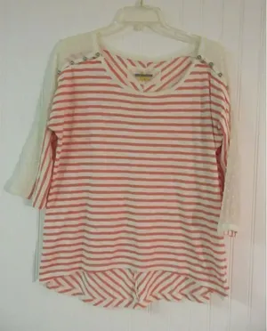 Anthropologie top by Little Yellow Button striped sz Med thumbnail 1