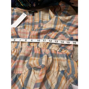 Anthropologie Drew Babydoll Dress S Plaid Prairie Cottagecore Cotton Boho Barn thumbnail 8