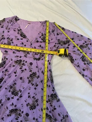 Free People Purple Floral Mini Dress thumbnail 6