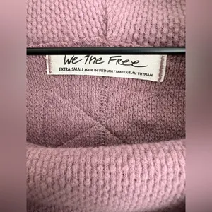 Free People Hazy Heart Thermal Off The Shoulder Sweater Mauve Long Sleeves XS thumbnail 4
