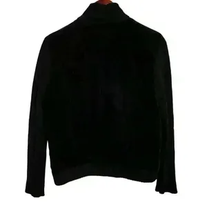 VNTG Lauren Ralph Lauren Black Corduroy full zip jacket‎ sweater sleeves … thumbnail 2