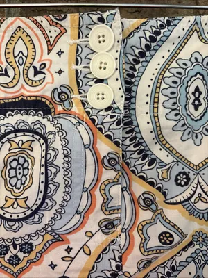 LOFT Paisley A-Line Skirt in Cream, Navy and Blush thumbnail 2
