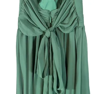 Azazie Kora Dark Green A-Line Pleated Chiffon Bridesmaid Prom Dress Sz A2 thumbnail 10