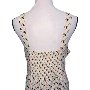Romy Cream Midi Dress with Multicolor Teardrop Print Sleeveless thumbnail 6