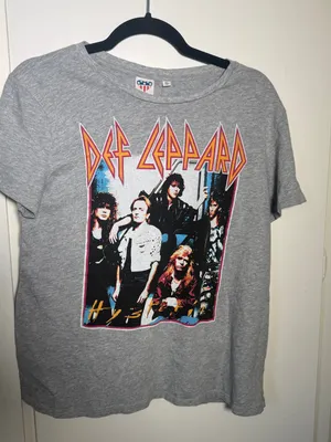 By Junkfood Def Leopard Grey Graphic Band Tee Womens XL Rock Music thumbnail 1