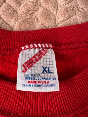 Vintage 90’s Red JERZEES Embroidered Christmas Sweater thumbnail 3