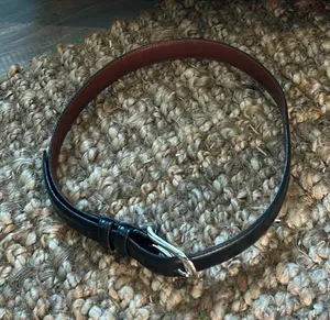 Coach Black Genuine Leather Silver Hardware Clasp Belt thumbnail 1