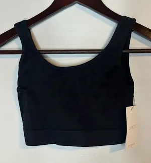 CAPEZIO Black Seamless Ribbed Bra Top Medium/Large Dance Activewear NWT Neutral thumbnail 1