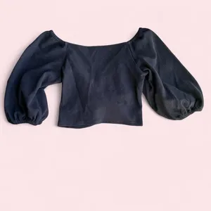 Anthropologie wrap blouse| Black Cropped Top thumbnail 6