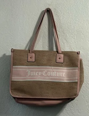 Juicy Couture Fashionista Tote, Sand Stone pink tan bag purse thumbnail 1