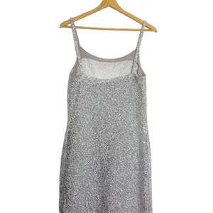 Rhode Stella Maxi Dress Silver Metallic Gown‎ Slit thumbnail 4