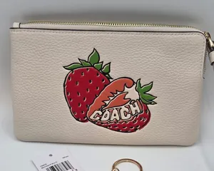 Coach Wristlet Strawberry Corner Zip With Strawberry Graphic new with tags thumbnail 1