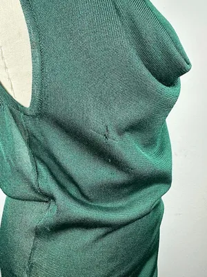 BeBe Y2K Green Cowl Neck Drape Back Bodycon Midi Dress Size S thumbnail 5