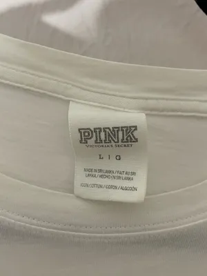 PINK Victoria's Secret White Tee with multi colored Logo thumbnail 5