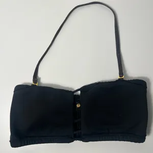 Apple Bottoms Y2K Black Ribbed Knit Bandeau Cutout Halter Crop Top Tube Top thumbnail 4
