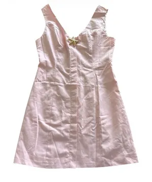 Commense NWT Gold Starfish Sleeveless Mini Dress Small Pink Linen Blend thumbnail 1