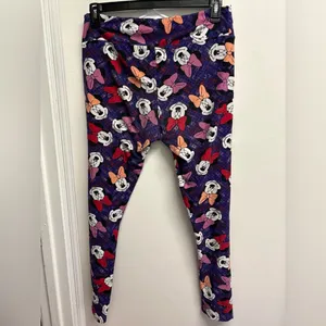 LuLaRoe Purple and Red Minnie Mouse Leggings in Tall & Curvy thumbnail 2