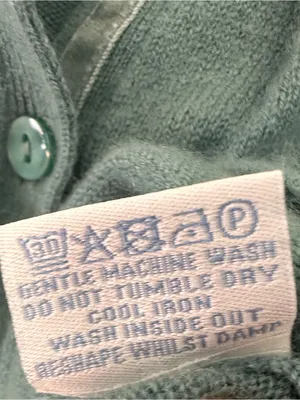 Boden 100% Cashmere Cropped Cardigan Pleated Neck Sage Green Size US 4 thumbnail 11