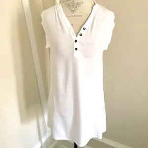 Forever 21 Short White 3 Button T-shirt Dress Sz S thumbnail 3