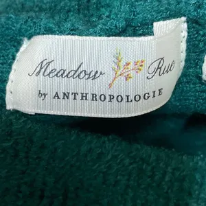 Anthropologie Meadow Rue Green Sweater Knit Pleated Mini Skater A-Line Skirt M thumbnail 5