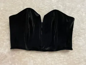 Victoria's Secret Black Velvet Bustier thumbnail 1