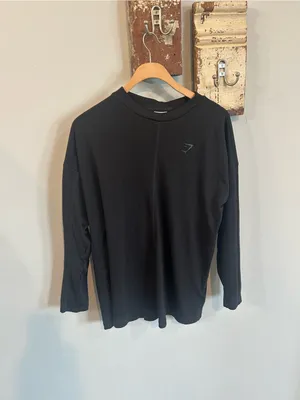 Gymshark Power Long Sleeve T-Shirt in Black thumbnail 2