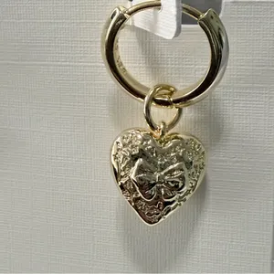 ✨ Kendra Scott x LoveShackFancy Heart Gold Convertible Huggie Earrings thumbnail 2
