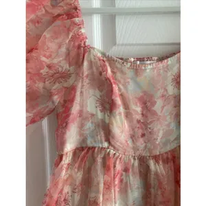 Audrey Parks Francesca's‎ Floral Puff Sleeve Babydoll Dress Womens Size M Pink thumbnail 3