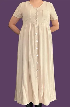 Vintage 90s Cream maxi dress. thumbnail 1