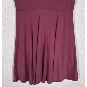Altar’d State Dress Sz Medium Burgundy Scalloped Neckline Preppy Party Career thumbnail 3