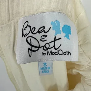 Bea‎ & Dot by ModCloth Cream Cotton Gauze Lace Maxi Dress Small Short Sleeve thumbnail 3