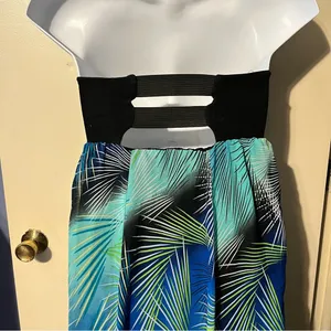Tropical Strapless Dress with Black Bodice thumbnail 4