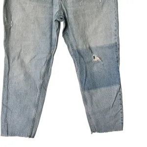 Abercrombie & Fitch The mom jeans 33 High Rise Curve Love Repair Patch Jeans thumbnail 7