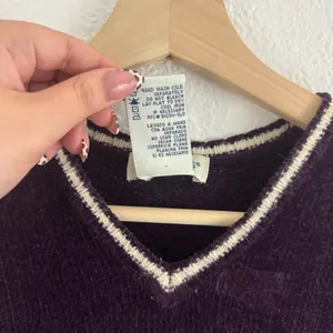 WHITE STAG Vintage 90s Dark Purple Fair Isle Soft V Neck Sleeveless Sweater Vest thumbnail 6