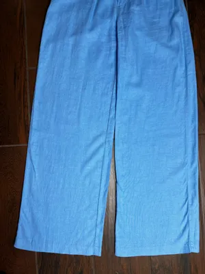 Abercrombie and Fitch Light Blue Pleated Linen Wide Leg Pants NWT Size XS thumbnail 8