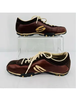 Vtg Y2K Sketchers Sneakers Bowling Shoe Brown Leather Women's 7.5 Retro Grunge thumbnail 8