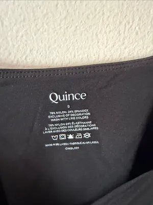 Quince Second Skin Square Neck Long Sleeve Bodysuit in Black Size S thumbnail 7