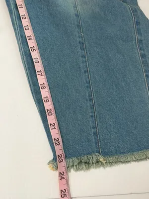 Women’s Denim Overalls Size M Light Wash Distressed Cropped Baggy Utility thumbnail 11