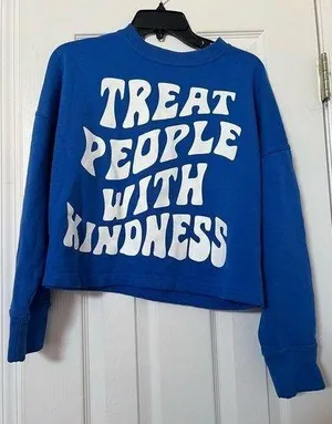 Treat People With Kindness blue sweatshirt thumbnail 1