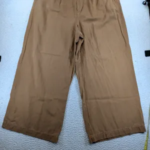 Madewell Harlow‎ Wide Leg Pants Womens 14 Pleated Lyocell Linen Brown NG521 thumbnail 7