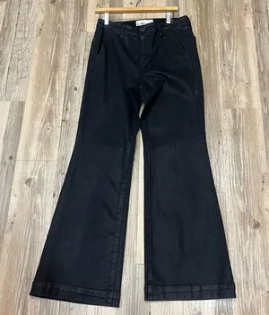 Sam Edelman Women's Bay Flare Trouser Jeans black Shiny gloss size 29 thumbnail 7