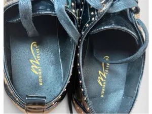 🔥 MIDNIGHT VELVET Studded Patent Wingtip Oxfords 7M Major Whimsygoth Vibes 🔥 thumbnail 10
