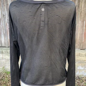 Lululemon see through Black Striped Women's Top grunge chic modern size 8 thumbnail 4